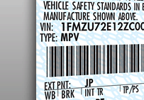 Ford Licensed VIN Certification Decal